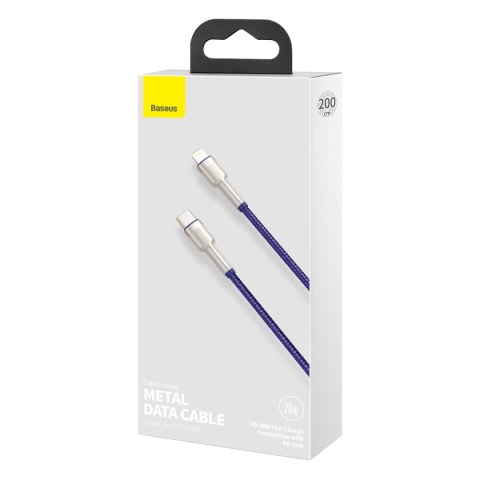 Baseus kabel Cafule Metal PD USB-C - Lightning 2,0 m fioletowy 20W Baseus kabel Cafule Metal PD USB-C - Lightning 2,0 m fioletowy 20W