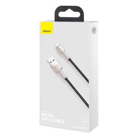 Baseus kabel Cafule Metal USB - Lightning 2,4A 0,25 m czarny Baseus kabel Cafule Metal USB - Lightning 2,4A 0,25 m czarny