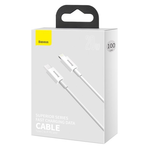 Baseus kabel Superior PD USB-C - Lightning 1,0 m biały 20W Baseus kabel Superior PD USB-C - Lightning 1,0 m biały 20W