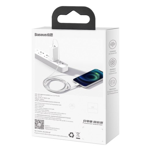 Baseus kabel Superior PD USB-C - Lightning 1,5 m biały 20W Baseus kabel Superior PD USB-C - Lightning 1,5 m biały 20W