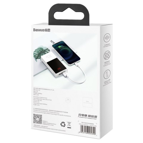 Baseus kabel Superior USB - Lightning 0,25 m 2,4A biały Baseus kabel Superior USB - Lightning 0,25 m 2,4A biały