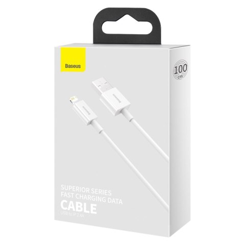 Baseus kabel Superior USB - Lightning 1,0 m 2,4A biały Baseus kabel Superior USB - Lightning 1,0 m 2,4A biały
