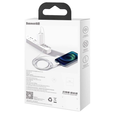 Baseus kabel Superior USB - Lightning 1,5 m 2,4A biały Baseus kabel Superior USB - Lightning 1,5 m 2,4A biały