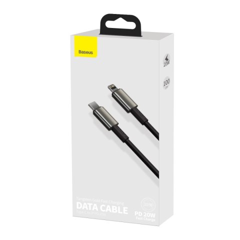 Baseus kabel Tungsten PD USB-C - Lightning 1,0 m czarny 20W Baseus kabel Tungsten PD USB-C - Lightning 1,0 m czarny 20W