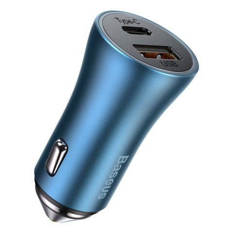 Baseus ładowarka samochodowa Golden Contactor Pro PD 40W 1x USB 1x USB-C niebieska Baseus ładowarka samochodowa Golden Contactor Pro PD 40W 1x USB 1x USB-C niebieska