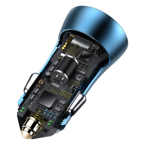 Baseus ładowarka samochodowa Golden Contactor Pro PD 40W 1x USB 1x USB-C niebieska Baseus ładowarka samochodowa Golden Contactor Pro PD 40W 1x USB 1x USB-C niebieska
