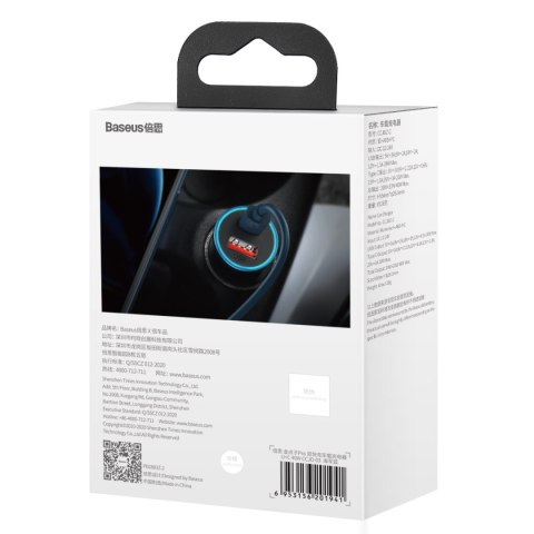 Baseus ładowarka samochodowa Golden Contactor Pro PD 40W 1x USB 1x USB-C niebieska Baseus ładowarka samochodowa Golden Contactor Pro PD 40W 1x USB 1x USB-C niebieska