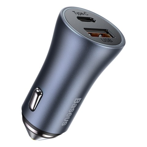 Baseus ładowarka samochodowa Golden Contactor Pro PD 40W 1x USB 1x USB-C szara Baseus ładowarka samochodowa Golden Contactor Pro PD 40W 1x USB 1x USB-C szara