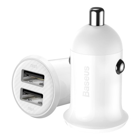 Baseus ładowarka samochodowa Grain Pro 2x USB 4,8A biała Baseus ładowarka samochodowa Grain Pro 2x USB 4,8A biała