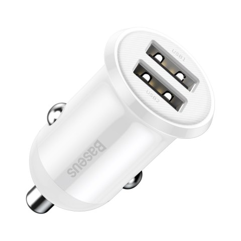 Baseus ładowarka samochodowa Grain Pro 2x USB 4,8A biała Baseus ładowarka samochodowa Grain Pro 2x USB 4,8A biała