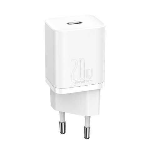 Baseus ładowarka sieciowa Super Si PD 20W 1x USB-C biała + kabel USB-C - Lightning Baseus ładowarka sieciowa Super Si PD 20W 1x USB-C biała + kabel USB-C - Lightning