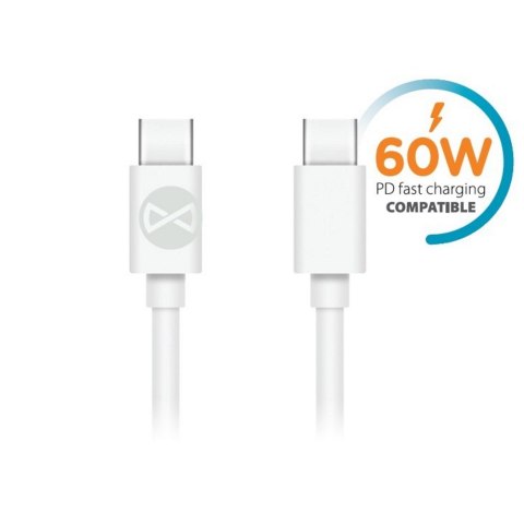 Forever kabel USB-C - USB-C 1,0 m 60W biały Forever kabel USB-C - USB-C 1,0 m 60W biały
