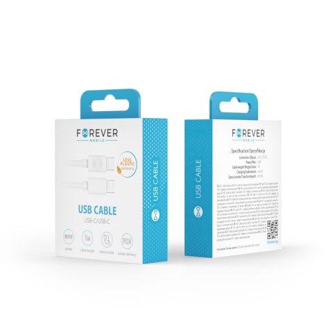 Forever kabel USB-C - USB-C 1,0 m 60W biały Forever kabel USB-C - USB-C 1,0 m 60W biały
