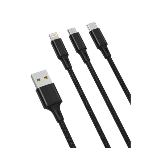 XO kabel NB173 3w1 USB - Lightning + USB-C + microUSB 1,2 m 2,4A czarny XO kabel NB173 3w1 USB - Lightning + USB-C + microUSB 1,2 m 2,4A czarny