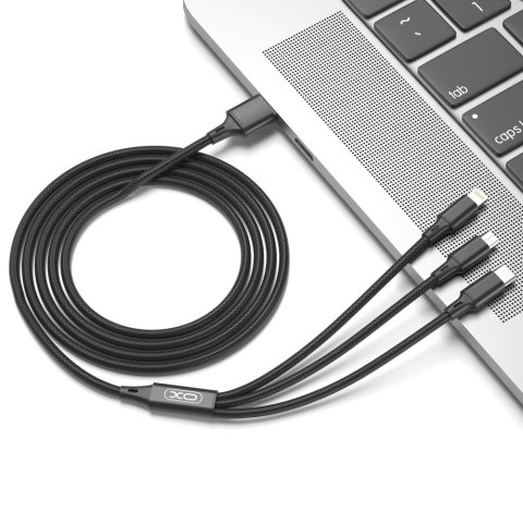 XO kabel NB173 3w1 USB - Lightning + USB-C + microUSB 1,2 m 2,4A czarny XO kabel NB173 3w1 USB - Lightning + USB-C + microUSB 1,2 m 2,4A czarny