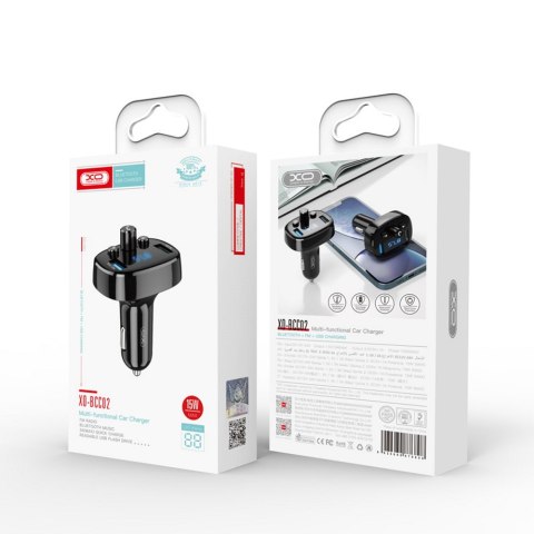 XO transmiter FM BCC02 Bluetooth MP3 ładowarka samochodowa 15W czarna XO transmiter FM BCC02 Bluetooth MP3 ładowarka samochodowa 15W czarna