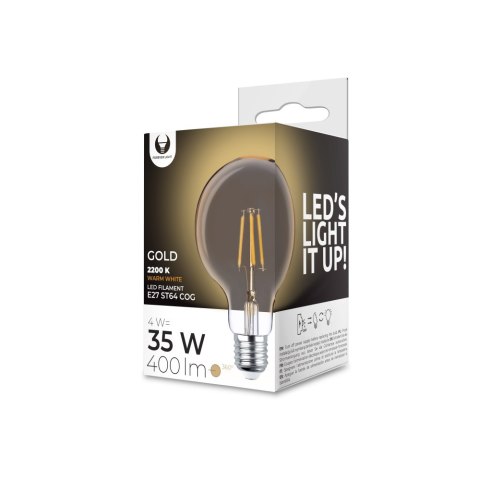 Żarówka LED Filament E27 G95 4W 230V 2200K 400lm COG złota Forever Light Żarówka LED Filament E27 G95 4W 230V 2200K 400lm COG złota Forever Light