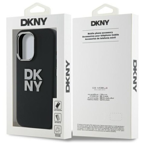 DKNY nakładka HC Silicone Stack Metal Logo do iPhone 16 6,1" czarna DKNY nakładka HC Silicone Stack Metal Logo do iPhone 16 6,1" czarna
