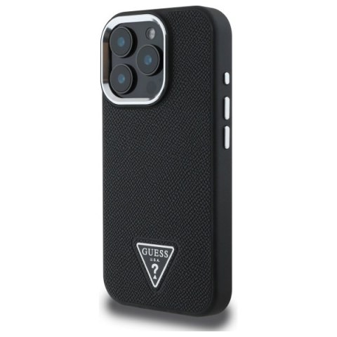 Guess nakładka HC MagSafe Grained PU Triangle Logo do iPhone 16 Pro Max 6,9" czarna Guess nakładka HC MagSafe Grained PU Triangle Logo do iPhone 16 Pro Max 6,9" czarna