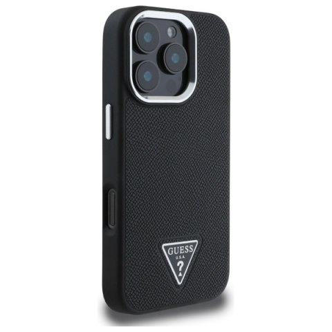 Guess nakładka HC MagSafe Grained PU Triangle Logo do iPhone 16 Pro Max 6,9" czarna Guess nakładka HC MagSafe Grained PU Triangle Logo do iPhone 16 Pro Max 6,9" czarna
