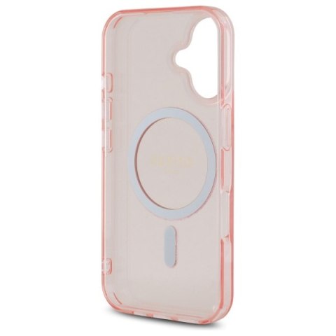 Guess nakładka HC MagSafe IML Glitter Circle do iPhone 16 6,1" różowa Guess nakładka HC MagSafe IML Glitter Circle do iPhone 16 6,1" różowa