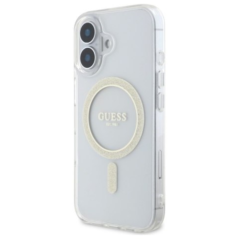 Guess nakładka HC MagSafe IML Glitter Circle do iPhone 16 Plus 6,7" przezroczysta Guess nakładka HC MagSafe IML Glitter Circle do iPhone 16 Plus 6,7" przezroczysta