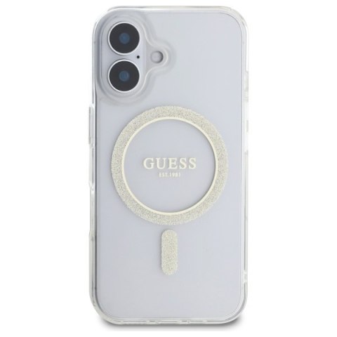 Guess nakładka HC MagSafe IML Glitter Circle do iPhone 16 Plus 6,7" przezroczysta Guess nakładka HC MagSafe IML Glitter Circle do iPhone 16 Plus 6,7" przezroczysta