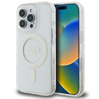 Guess nakładka HC MagSafe IML Glitter Circle do iPhone 16 Pro Max 6,9" przezroczysta