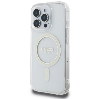 Guess nakładka HC MagSafe IML Glitter Circle do iPhone 16 Pro Max 6,9" przezroczysta