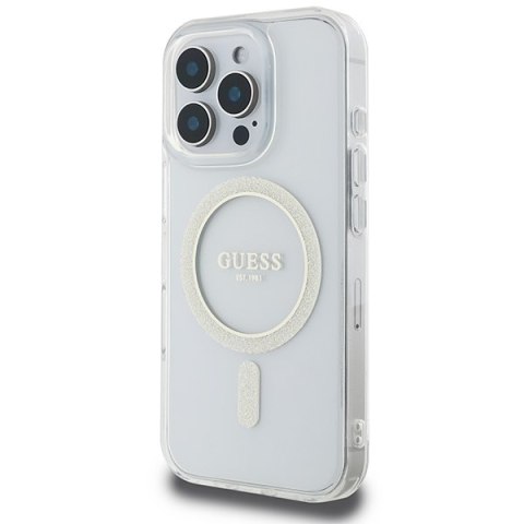 Guess nakładka HC MagSafe IML Glitter Circle do iPhone 16 Pro Max 6,9" przezroczysta Guess nakładka HC MagSafe IML Glitter Circle do iPhone 16 Pro Max 6,9" przezroczysta