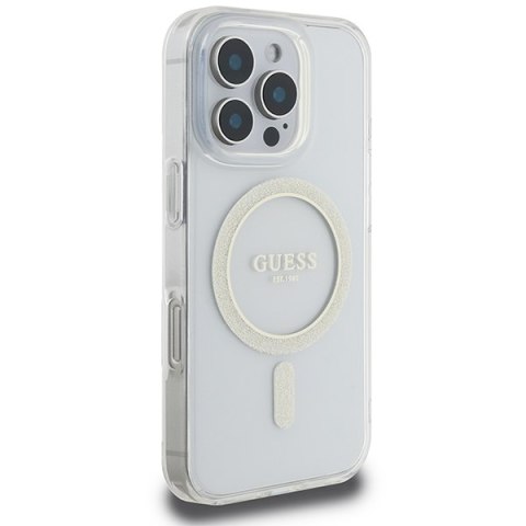 Guess nakładka HC MagSafe IML Glitter Circle do iPhone 16 Pro Max 6,9" przezroczysta Guess nakładka HC MagSafe IML Glitter Circle do iPhone 16 Pro Max 6,9" przezroczysta