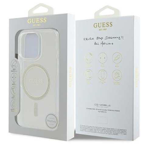Guess nakładka HC MagSafe IML Glitter Circle do iPhone 16 Pro Max 6,9" przezroczysta Guess nakładka HC MagSafe IML Glitter Circle do iPhone 16 Pro Max 6,9" przezroczysta