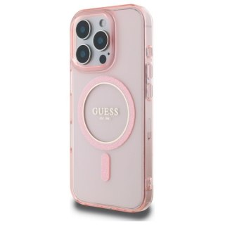 Guess nakładka HC MagSafe IML Glitter Circle do iPhone 16 Pro Max 6,9" różowa