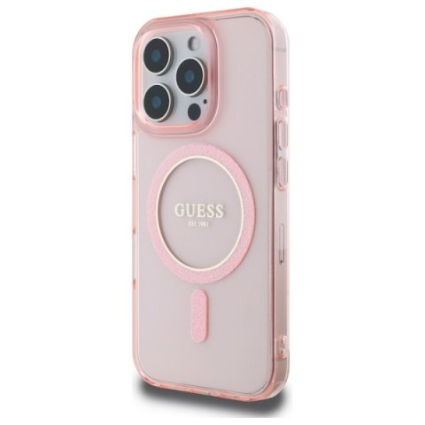 Guess nakładka HC MagSafe IML Glitter Circle do iPhone 16 Pro Max 6,9" różowa Guess nakładka HC MagSafe IML Glitter Circle do iPhone 16 Pro Max 6,9" różowa