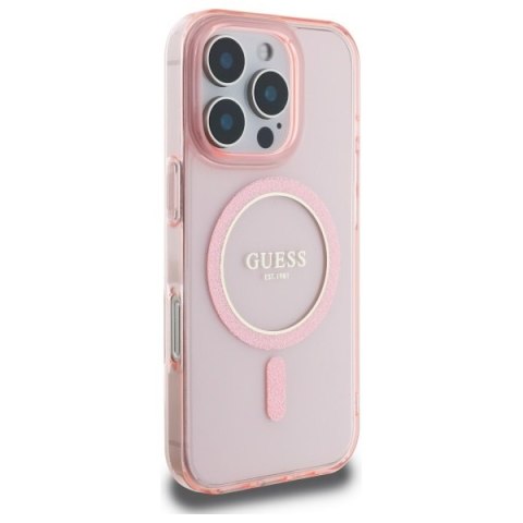 Guess nakładka HC MagSafe IML Glitter Circle do iPhone 16 Pro Max 6,9" różowa Guess nakładka HC MagSafe IML Glitter Circle do iPhone 16 Pro Max 6,9" różowa