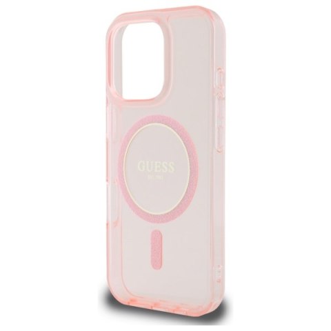 Guess nakładka HC MagSafe IML Glitter Circle do iPhone 16 Pro Max 6,9" różowa Guess nakładka HC MagSafe IML Glitter Circle do iPhone 16 Pro Max 6,9" różowa