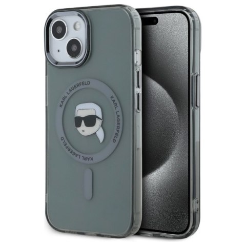 Karl Lagerfeld nakładka HC MagSafe IML Metal K. Head do iPhone 15 6,1" czarna Karl Lagerfeld nakładka HC MagSafe IML Metal K. Head do iPhone 15 6,1" czarna