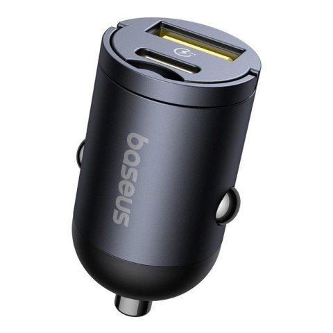 Baseus ładowarka samochodowa USB-C - USB-A 30W czarna Mini Tiny Star