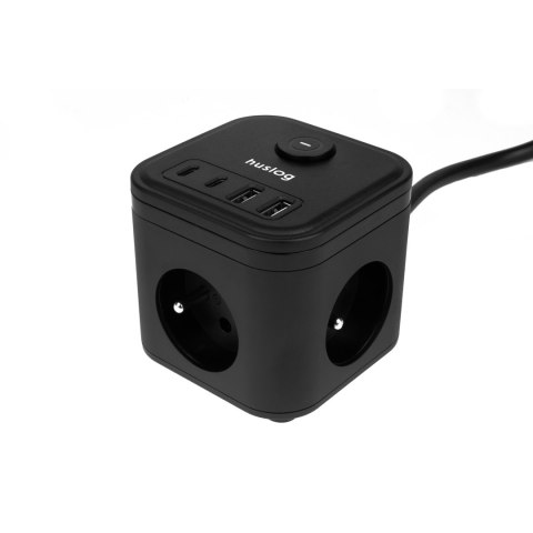 Huslog Przedłużacz kostka z USB Huslog Przedłużacz kostka z USB
