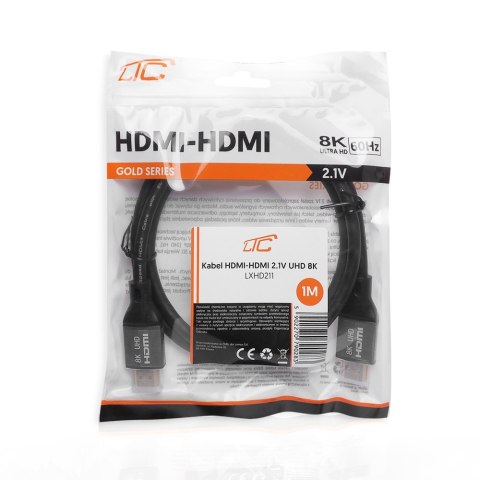 Kabel HDMI-HDMI (v2.1 | 8K | 1 m) czarny Kabel HDMI-HDMI (v2.1 | 8K | 1 m) czarny