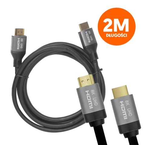 Kabel HDMI-HDMI (v2.1 | 8K | 2 m) czarny Kabel HDMI-HDMI (v2.1 | 8K | 2 m) czarny