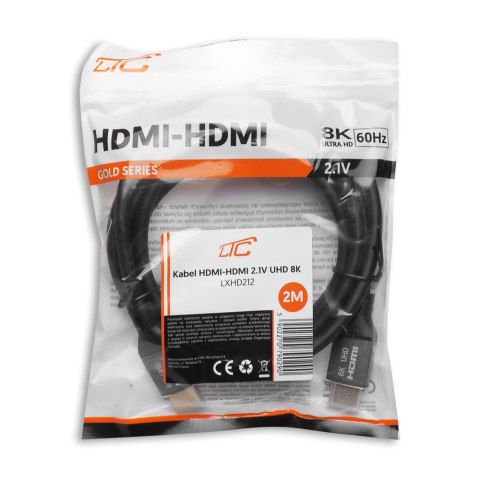 Kabel HDMI-HDMI (v2.1 | 8K | 2 m) czarny Kabel HDMI-HDMI (v2.1 | 8K | 2 m) czarny