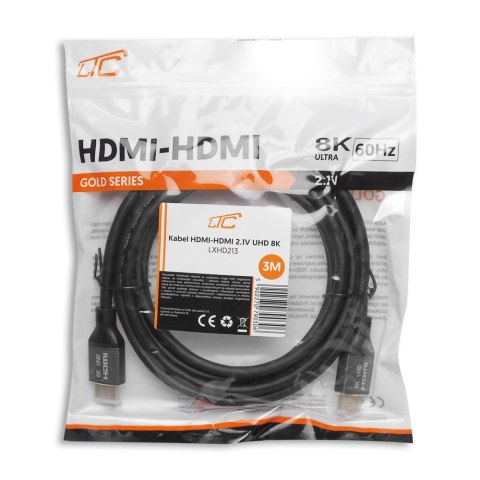 Kabel HDMI-HDMI (v2.1 | 8K | 3 m) czarny Kabel HDMI-HDMI (v2.1 | 8K | 3 m) czarny