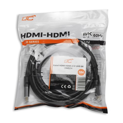 Kabel HDMI-HDMI (v2.1 | 8K | 5 m) czarny Kabel HDMI-HDMI (v2.1 | 8K | 5 m) czarny