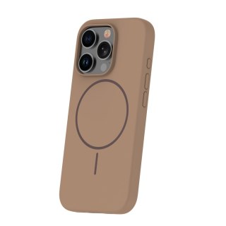 Nakładka Silicone Thin Mag do iPhone 14 Pro 6,1" brązowa
