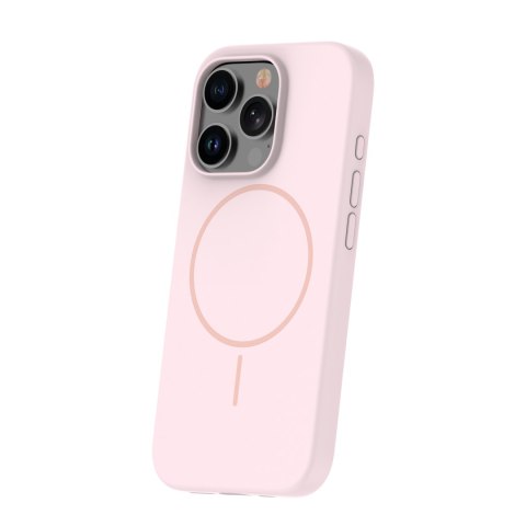 Nakładka Silicone Thin Mag do iPhone 15 Pro Max 6,7" jasnoróżowa
