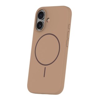 Nakładka Silicone Thin Mag do iPhone 16 6,1" brązowa