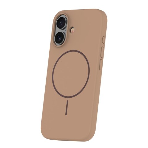 Nakładka Silicone Thin Mag do iPhone 16 6,1" brązowa