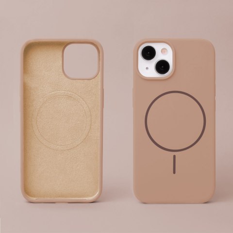 Nakładka Silicone Thin Mag do iPhone 16 6,1" brązowa