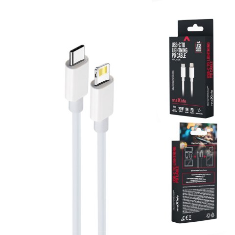 Maxlife kabel MXUC-05 USB-C - Lightning 2,0 m 20W biały Maxlife kabel MXUC-05 USB-C - Lightning 2,0 m 20W biały